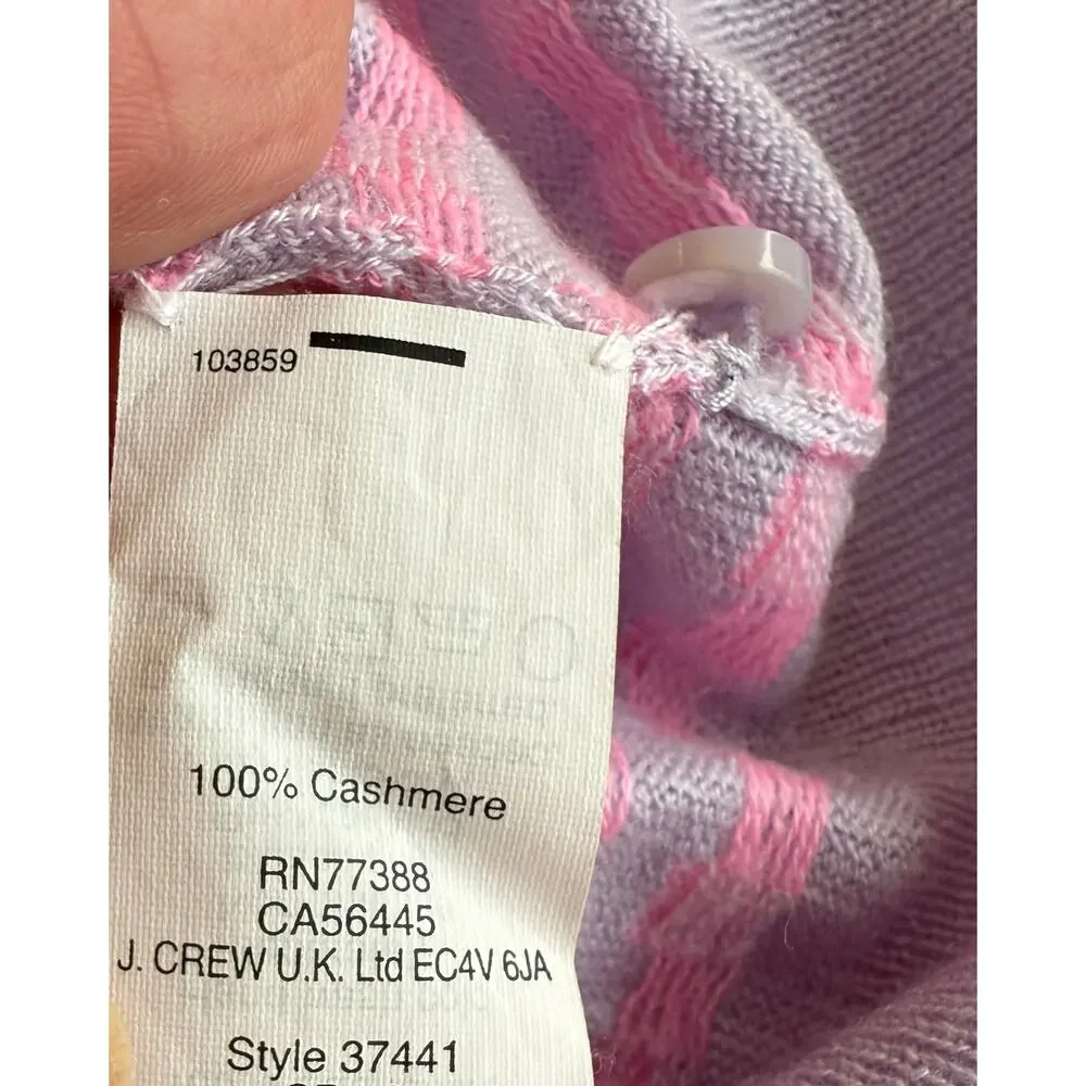 J. Crew Italian Cashmere Sweater Cardigan Women Small Purple Pink Preppy SOFT
